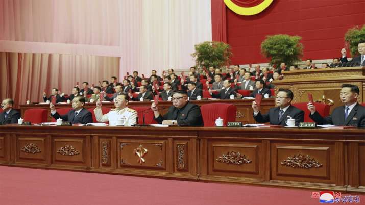 North Korean leader Kim Jong Un attends the ruling party congress in Pyongyang.