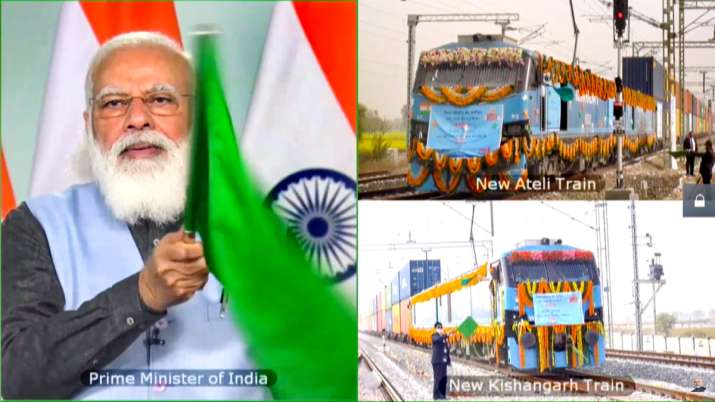 PM Modi inaugurates New Rewari-New Madar WDFC section, flags off world ...