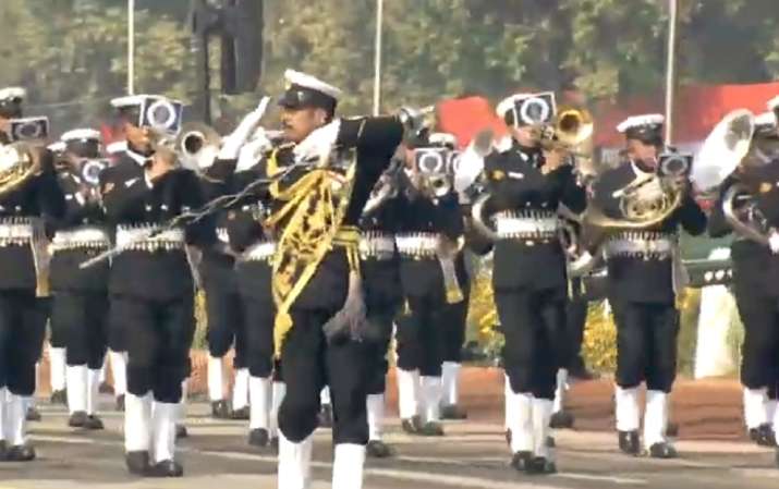 India Tv - Naval Brass Band led by Sumesh Rajan, Master Chief Petty Officer (Musician), playing the Indian Navy