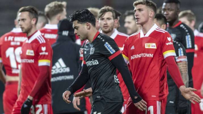 Nadiem Amiri of Bayer Leverkusen moves away during the