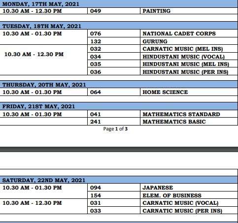 CBSE datesheet 2021 CBSE board exam 2021 CBSE exam date ...