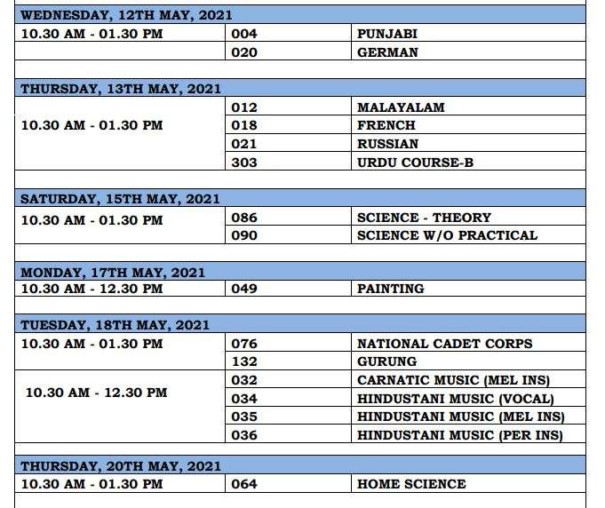 Cbse Class 10 Date Sheet 2021 Released Details Cbse Board Exam Dates