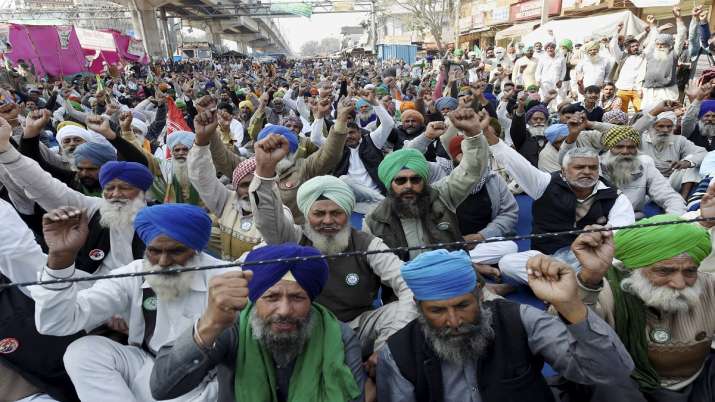 Farmers During Their Protest Against The Centres New Farm