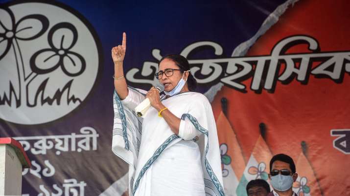 West Bengal Chief Minister Mamata Banerjee addresses a