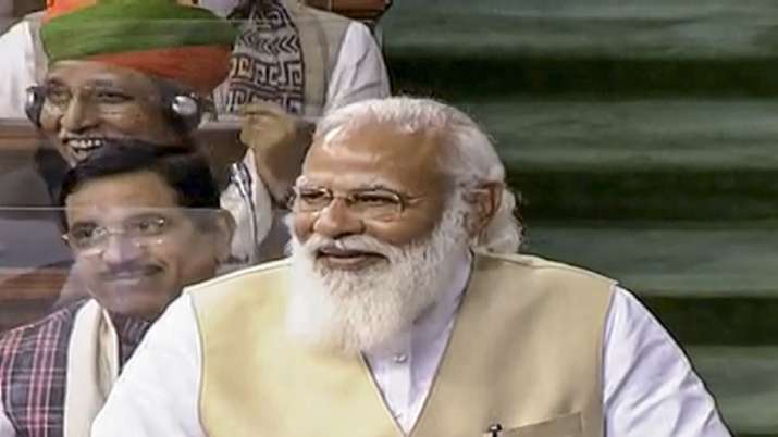 Prime Minister Narendra Modi speaks in the Lok Sabha during