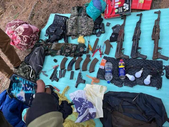 India Tv - Security forces bust terrorist hideout in J&K's Anantnag, weapons recovered