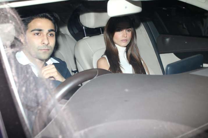 India Tv - Lovebirds Aadar Jain & Tara Sutaria outside the Kapoor mansion on Sunday.