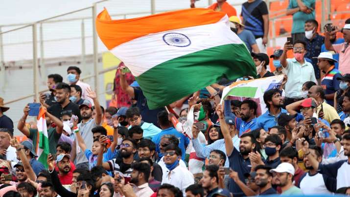 Fans at the Narendra Modi Stadium in Ahmedabad