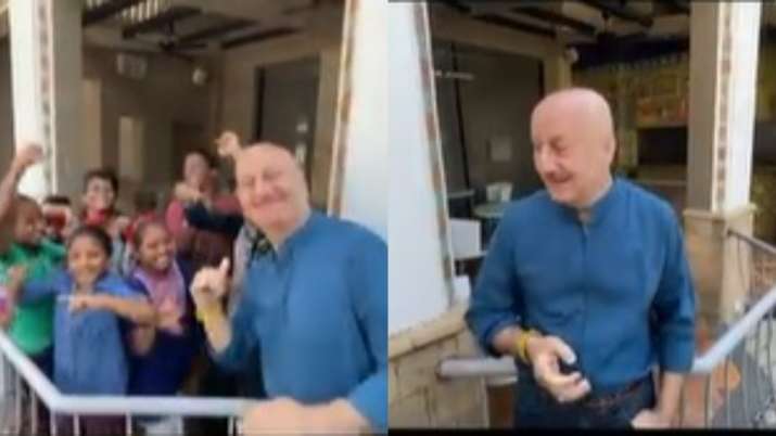 Anupam Kher parties with children on his birthday