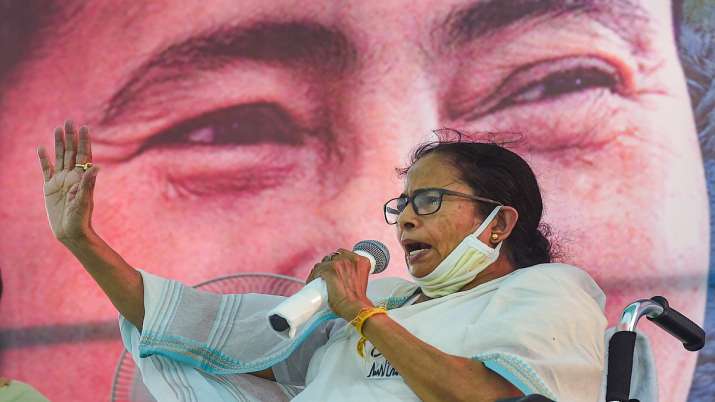 West Bengal Chief Minister Mamata Banerjee addresses a