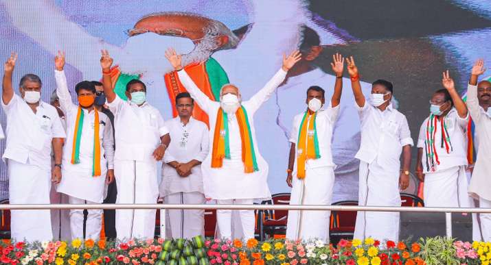 pm modi, pm modi dharapuram rally,pm modi a raja, Tamil Nadu assembly elections, tamil nadu assembly