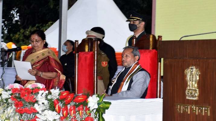 Uttarakhand Governor Baby Rani Maurya administers oath of