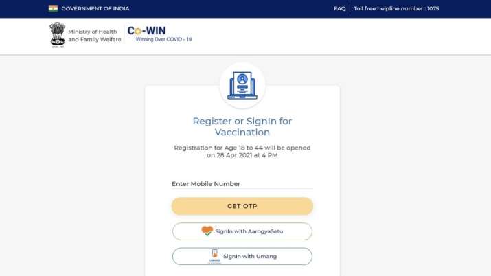 Cowin Vaccine Registration Open For 18 How To Register Online All You Need To Know Technology News India Tv [ 402 x 715 Pixel ]