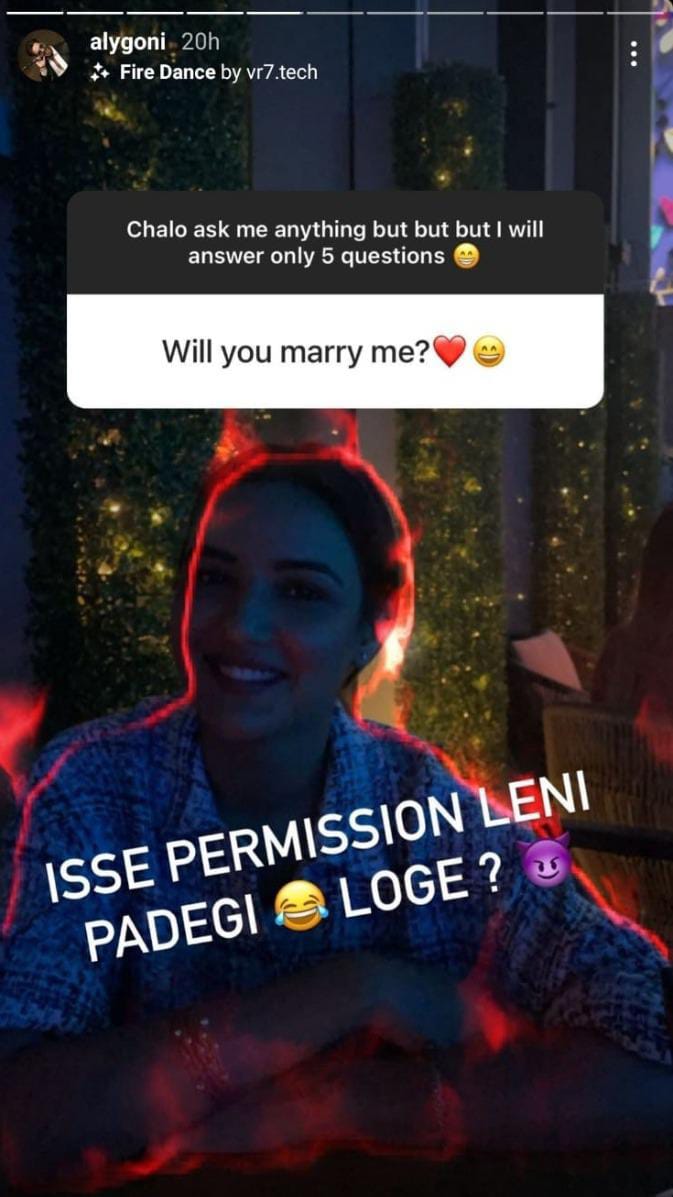 India Tv - Aly shares Jasmin Bhasin's pic in response to wedding proposals, says 'Isse permission leni padegi'