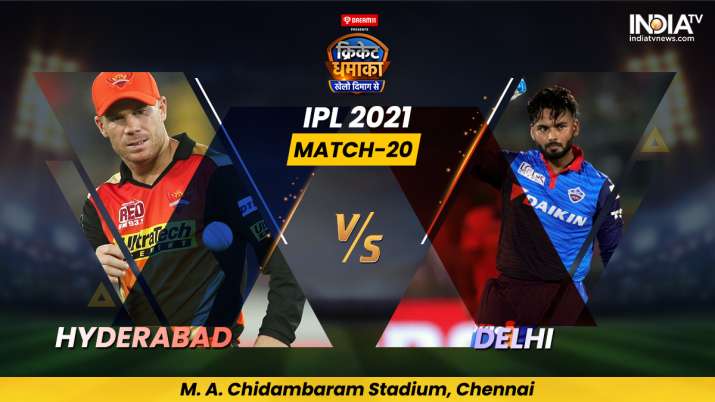 Find live updates from Sunrisers Hyderabad vs Delhi Capitals IPL 2021 Match Live Online