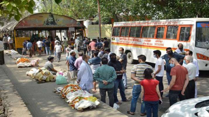 Long queues at cremation centres in Delhi