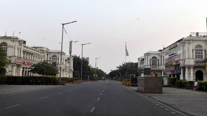 Connaught Place wears a deserted look during COVID-induced