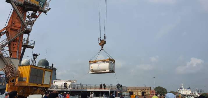 Samudra Setu II, medical equipment, COVID-19, Indian naval ship, oxygen, Mumbai, Qatar, coronavirus