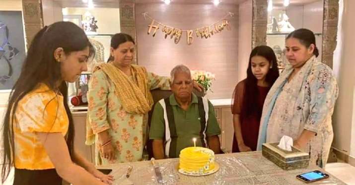 Lalu Prasad Yadav celebrates 74th birthday in Delhi,