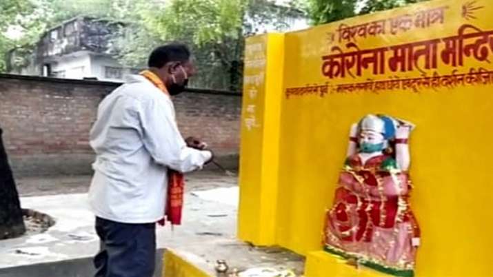 Corona mata temple, temple built, Uttar Pradesh, Pratapgarh, demolished, coronavirus pandemic, covid