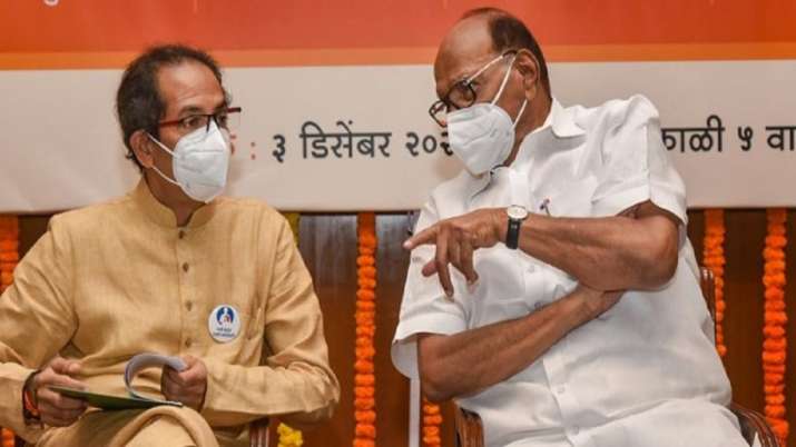 Uddhav Thackeray with Sharad Pawar