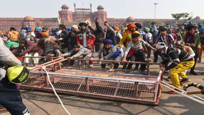 Violence broke out at Red Fort on January 26 during