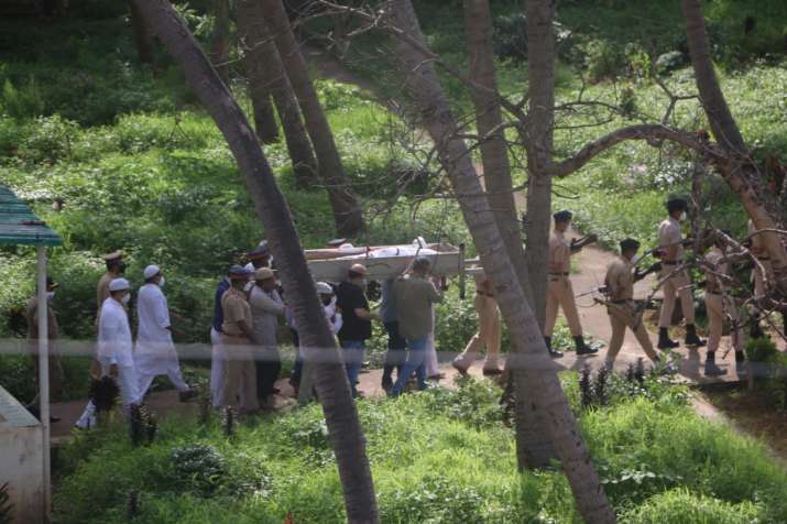 India Tv - Pictures from Dilip Kumar's burial ceremony