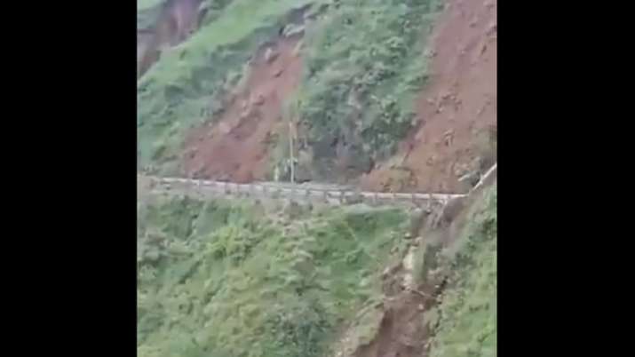 Landslide vanishes entire stretch of road in Himachal