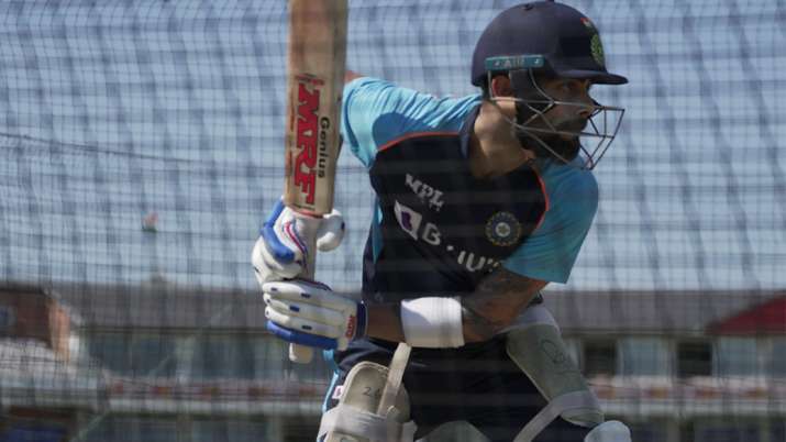 Virat Kohli hits the nets after a three-week break, charms fans with practice photos.