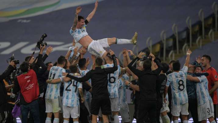 Copa America Final Lionel Messi Finally Ends Major International Title Hunt As Argentina Beat Brazil Football News India Tv