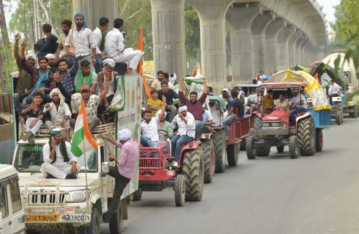 farmers protest tractor rally independence day