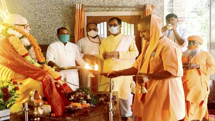 UP Chief Minister Yogi Adityanath offers prayers to his