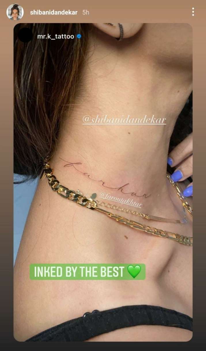 Farhan Akhtar's girlfriend Shibani Dandekar gets his name tattooed on her  neck | Celebrities News – India TV