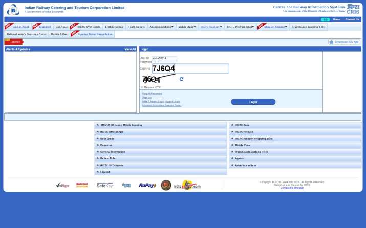 India Tv - online train reservations and ticketing system was launched IR's IRCTC system in 2002