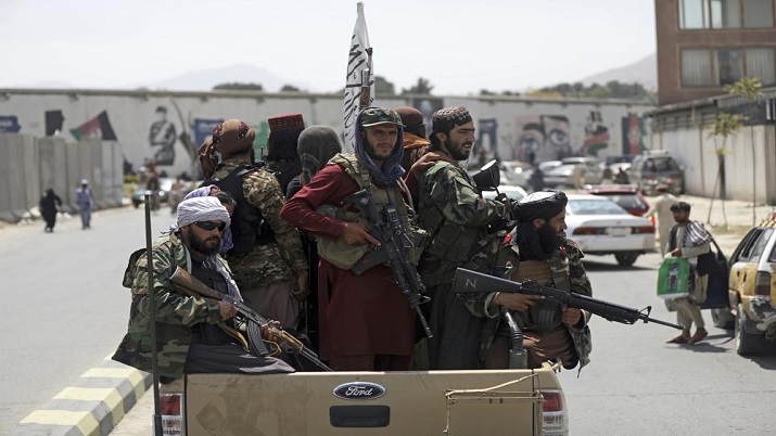 Taliban fighters patrol in Kabul, Afghanistan.