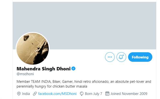 India Tv - MS Dhoni Twitter account