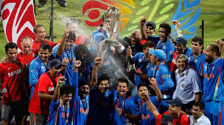 Team India after winning 2011 World Cup
