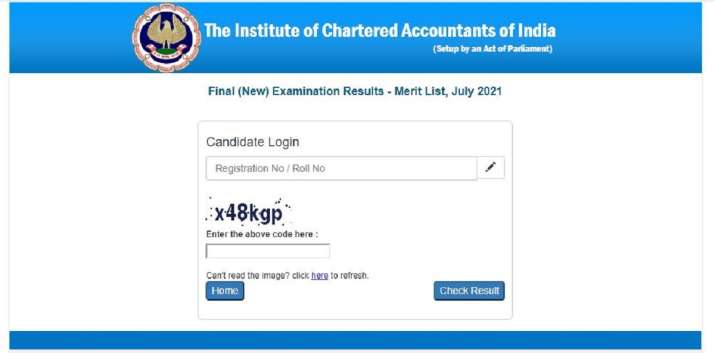 CA July exam result 2021
