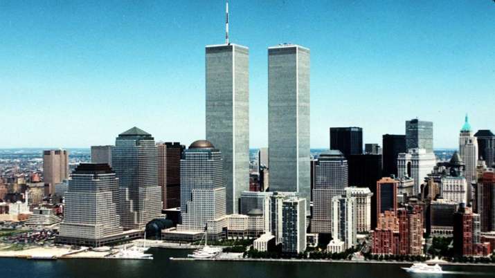 New York City skyline with World Trade Center's twin towers