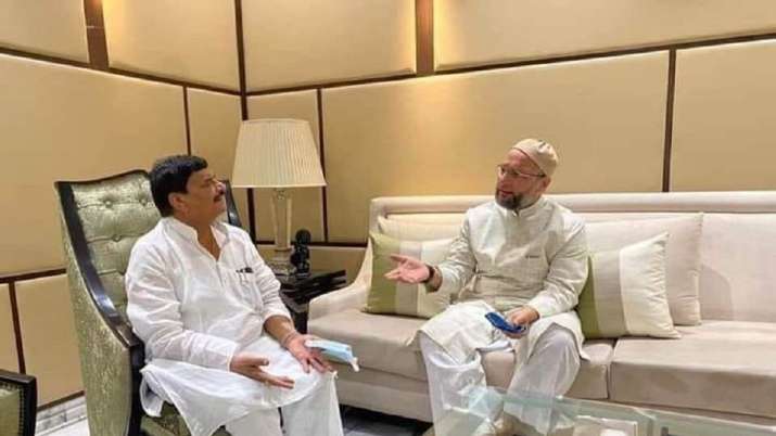 Asaduddin Owaisi meets Shivpal Yadav in Lucknow.