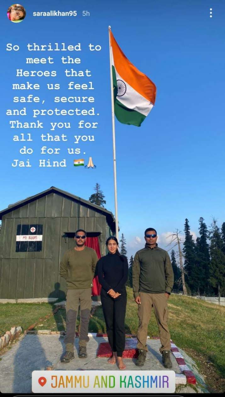 Sara Ali Khan meets Indian Army men in Jammu and Kashmir – India TV