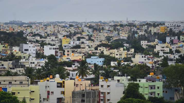 A view of the high rise buildings in Bengaluru, Sunday.