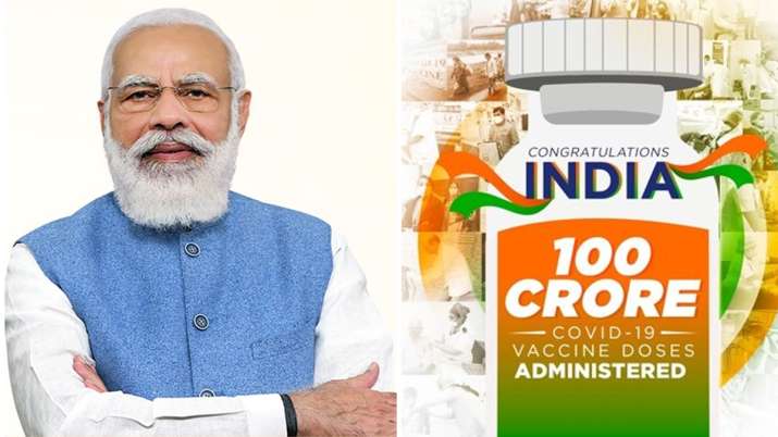 100-crore vaccination: PM Modi changes Twitter profile picture with 'Congratulations India' message on it | India News – India TV