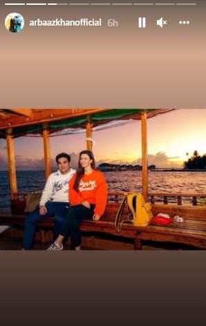 India Tv - Arbaaz Khan Shares Love Up Pics With Girlfriend Giorgia Andriani From Maldives Vacation! 