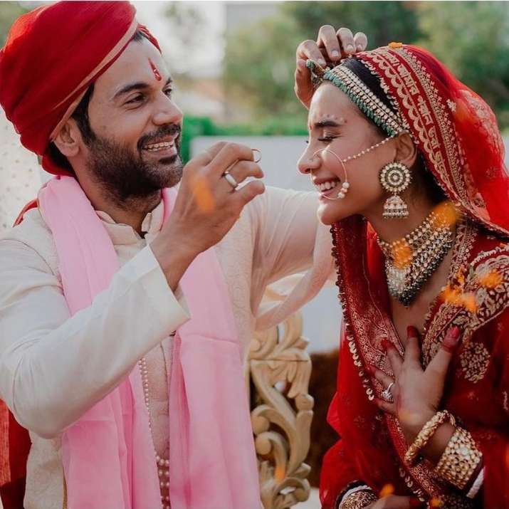 India Tv - This special message was for the groom in the dupatta of Rajkumar Rao's wife Patralekha
