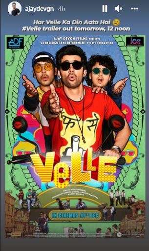 India Tv - Ajay Devgn unveils first look poster of Abhay, Karan Deol starrer Velle; film to release on THIS dat