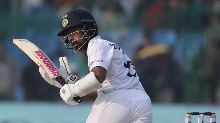 Wriddhiman Saha plays a shot during India's second innings in the ongoing first Test in Kanpur.
