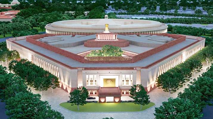 A model of the proposed new Parliament building, in New
