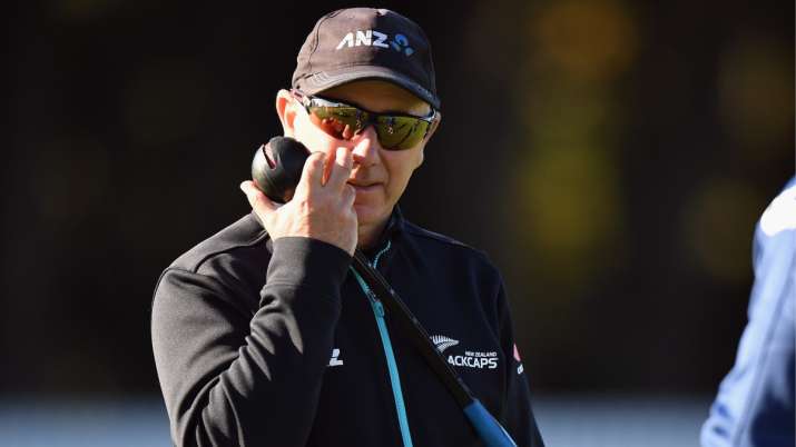 New Zealand coach Gary Stead during a training session. 