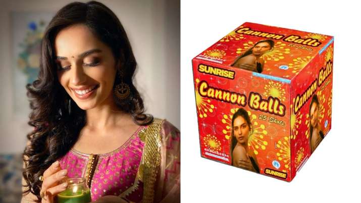 Manushi Chhillar's fan wishes her on Diwali by placing her face on a box of crackers;  his answer wins hearts